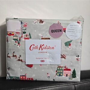 CATH KIDSTON London SNOW DAY CHRISTMAS Village XDP QUEEN SHEET SET